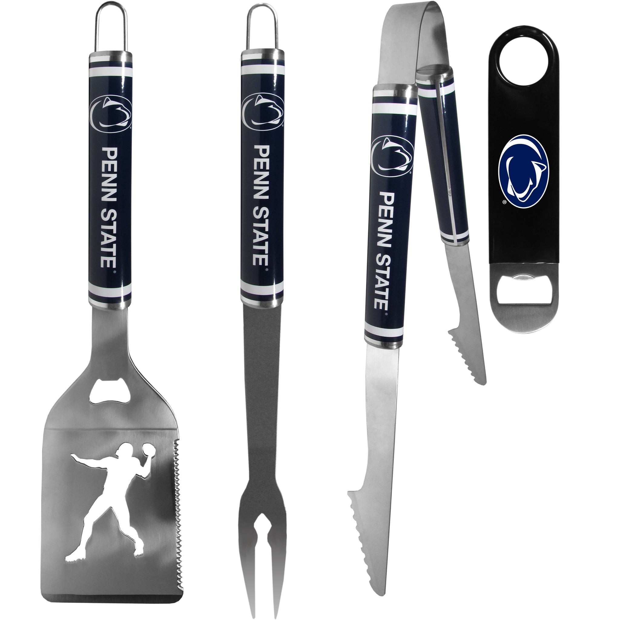 Penn St. Nittany Lions 3 pc Steel Logo BBQ Tools w/Bottle Opener