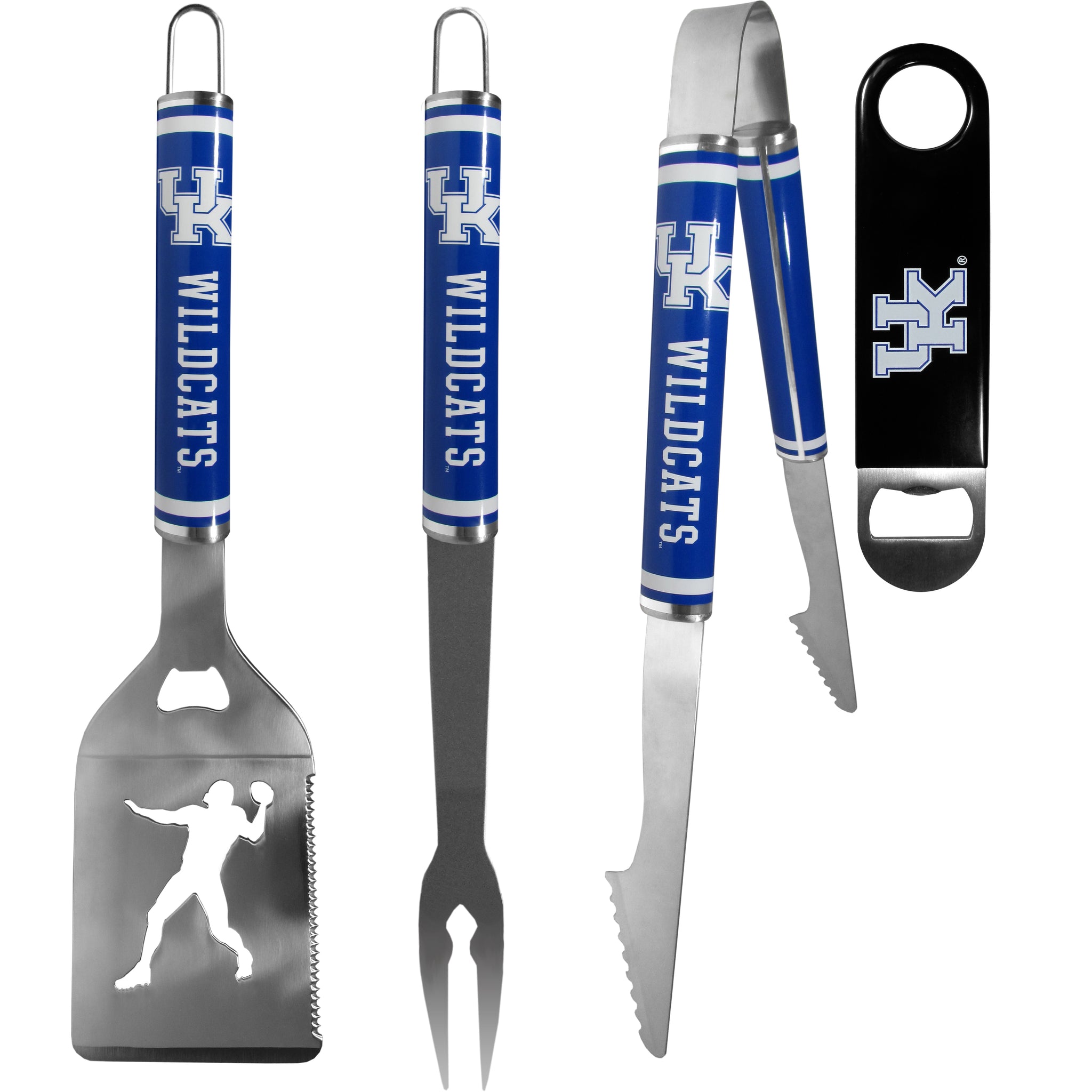 Kentucky Wildcats 3 pc Steel Logo BBQ Tools w/Bottle Opener