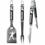 Michigan St. Spartans 3 pc Steel BBQ Tool Set - Michigan St. Spartans