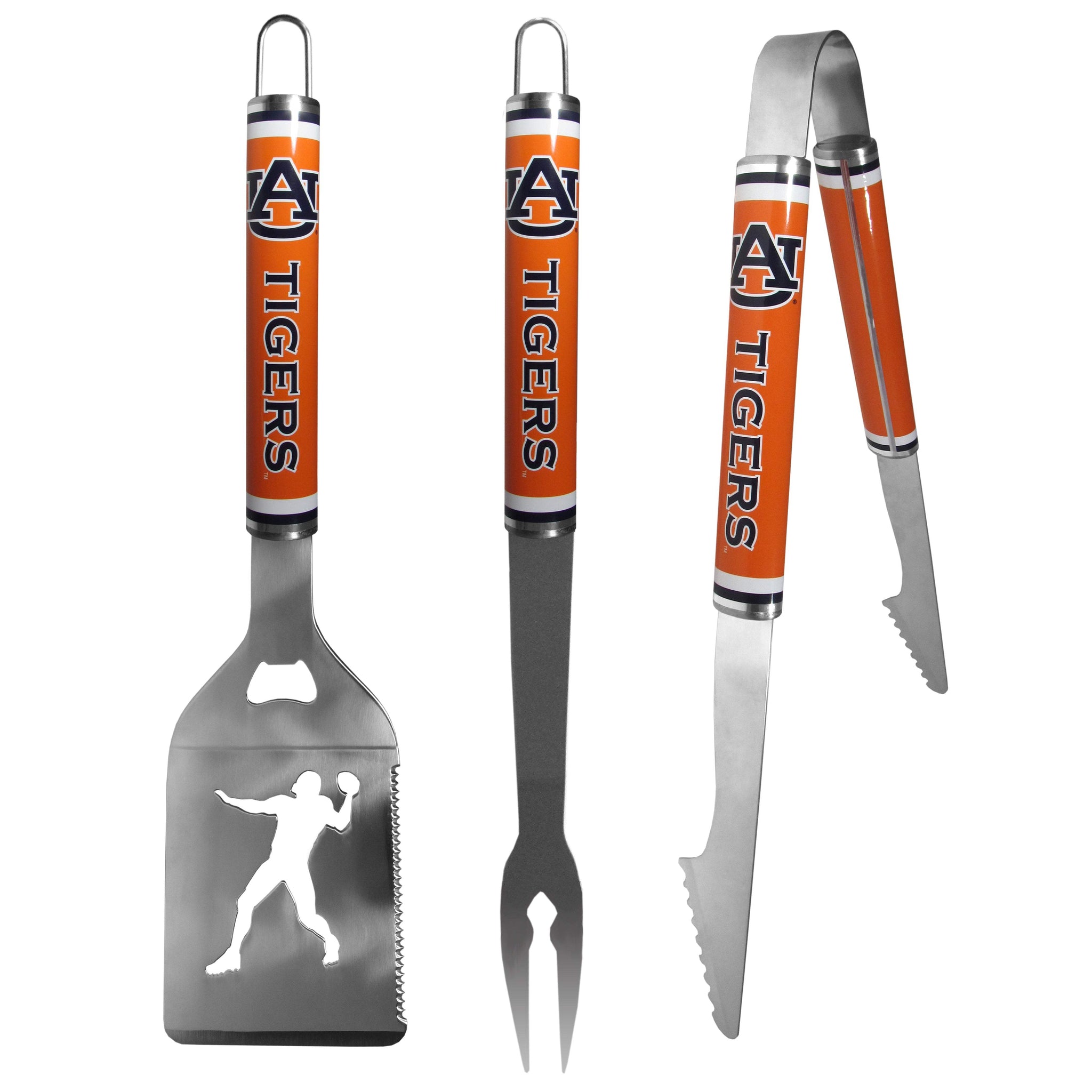 Auburn Tigers 3 pc Steel BBQ Tool Set - Auburn Tigers - Flyclothing LLC