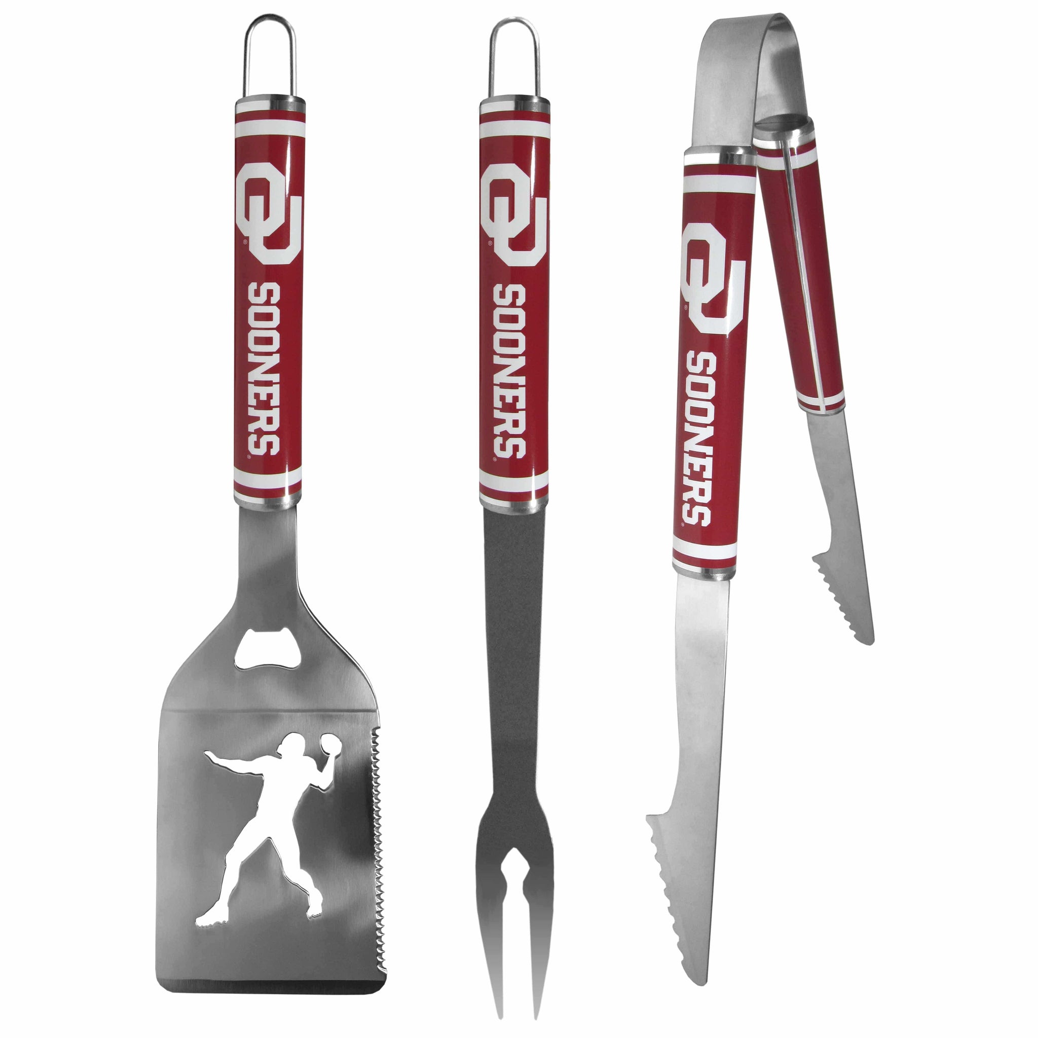 Oklahoma Sooners 3 pc Steel BBQ Tool Set - Oklahoma Sooners - Flyclothing LLC