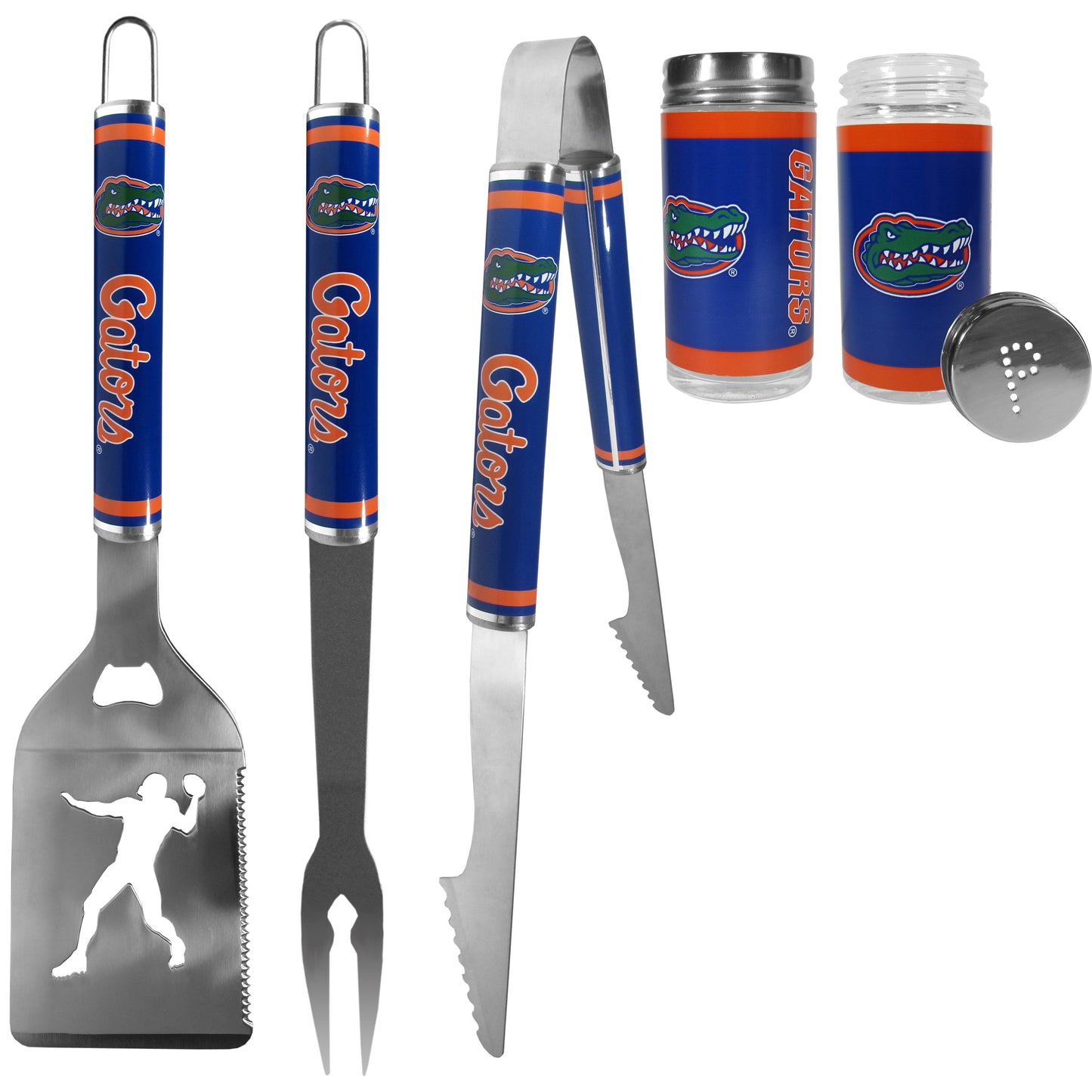 Florida Gators 3 pc Steel Logo BBQ Tools w/Shakers