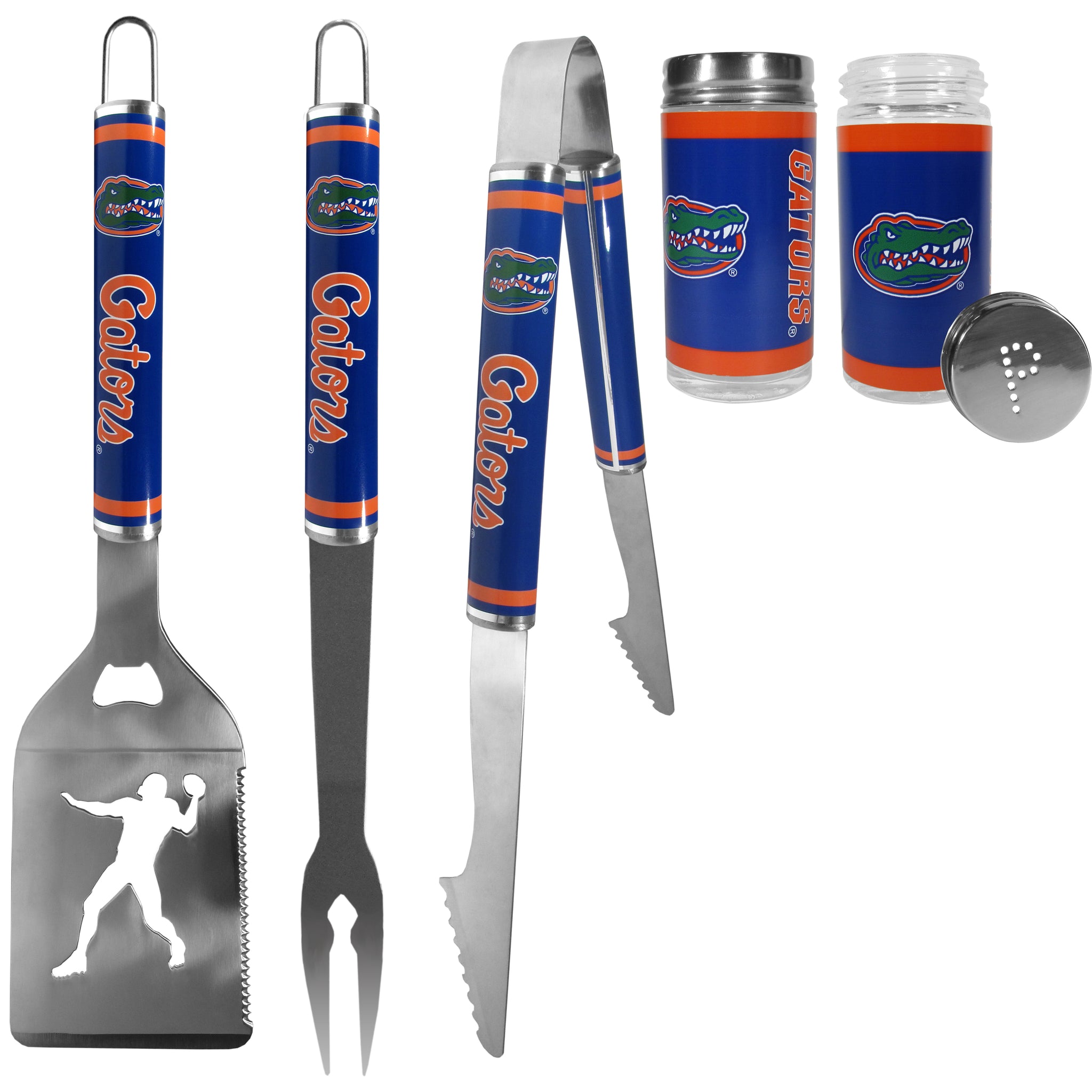 Florida Gators 3 pc Steel Logo BBQ Tools w/Shakers