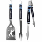 N. Carolina Tar Heels 3 pc Steel BBQ Tool Set - N. Carolina Tar Heels
