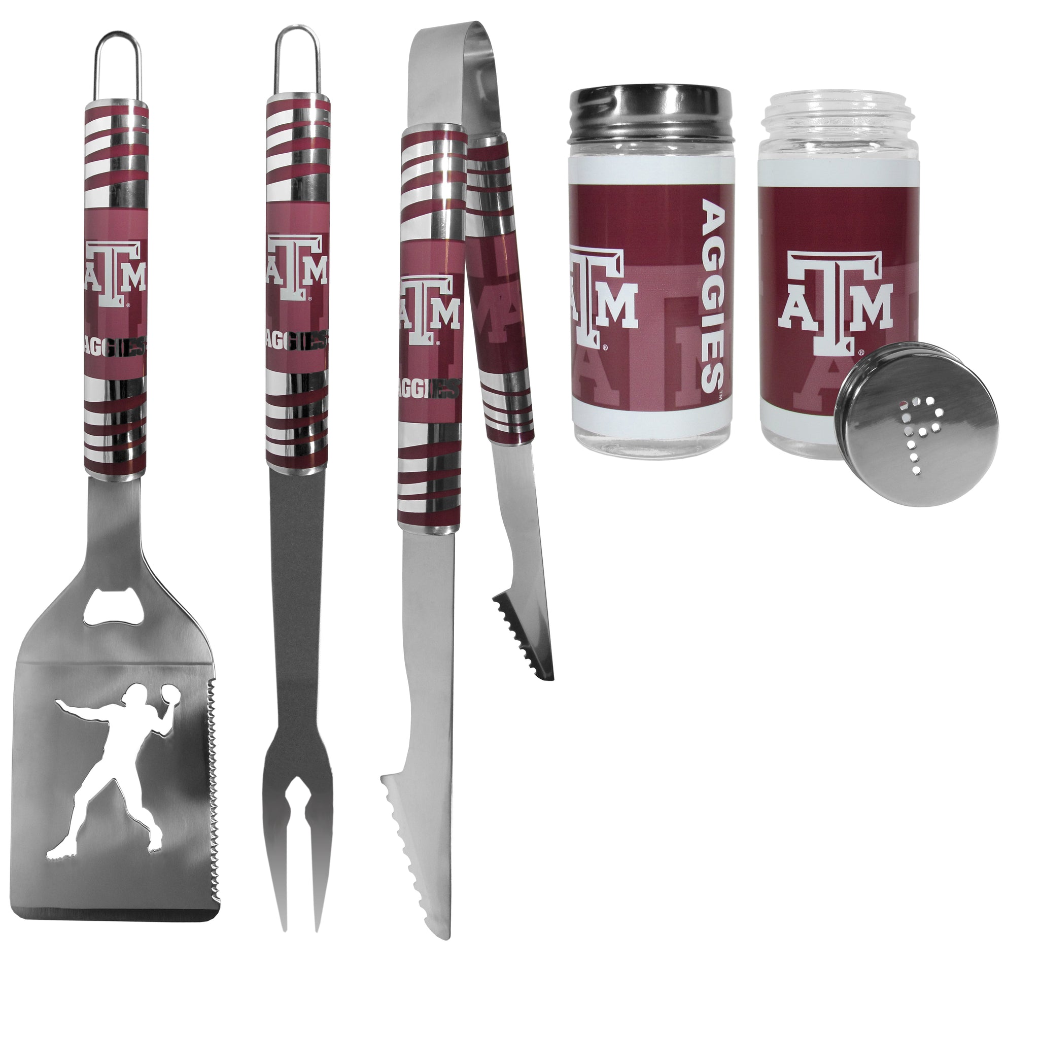 Texas A & M Aggies 3pc Tailgate BBQ Tools w/Shakers