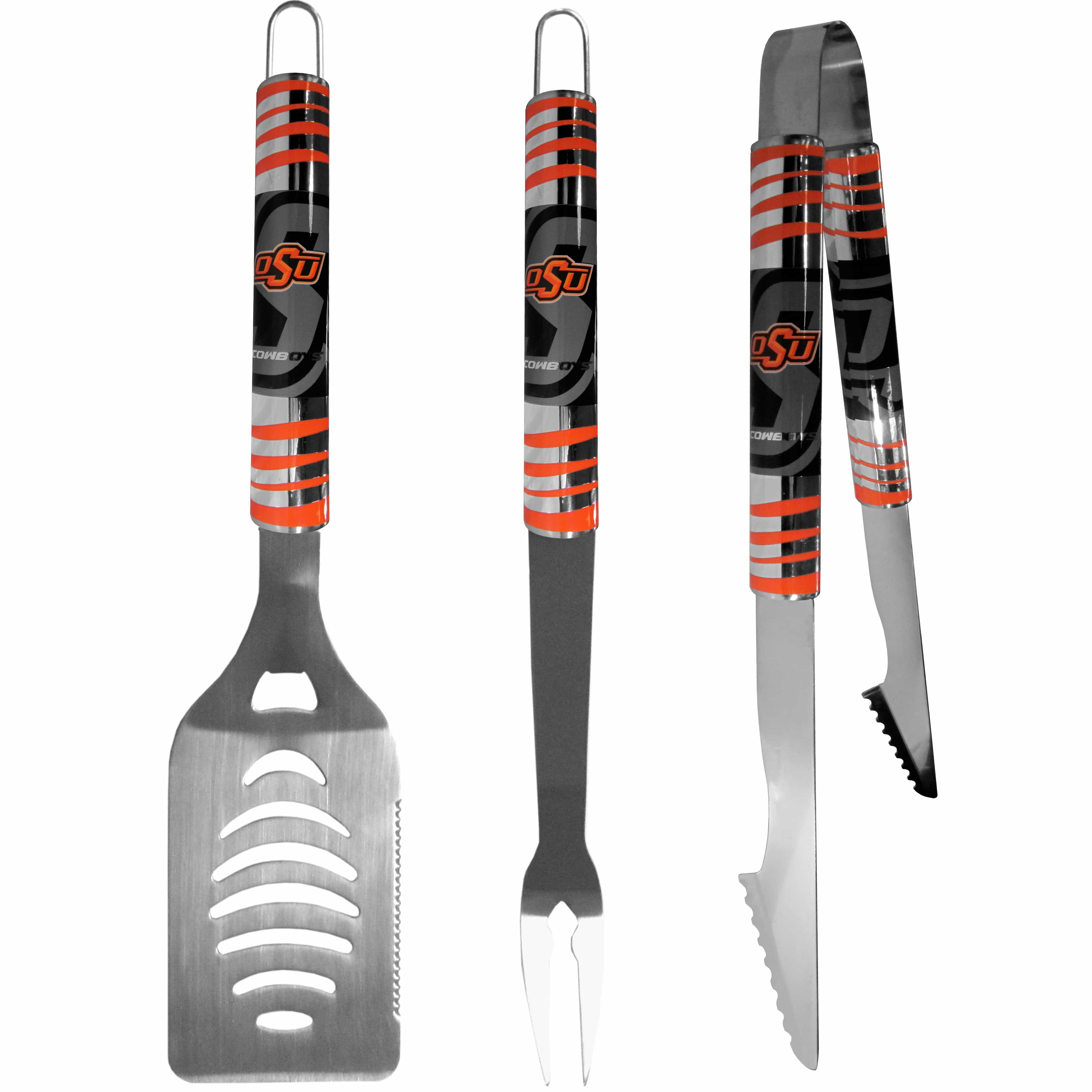 Oklahoma St. Cowboys 3 pc Tailgater BBQ Tools - Oklahoma St. Cowboys