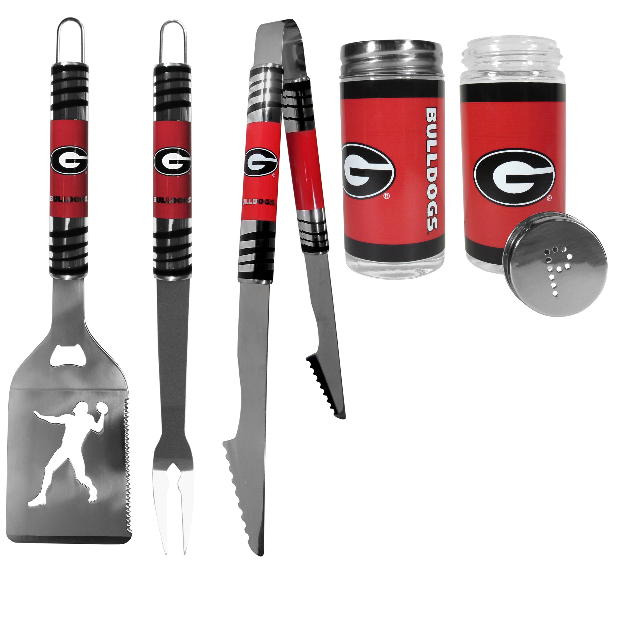 Georgia Bulldogs 3pc Tailgate BBQ Tools w/Shakers