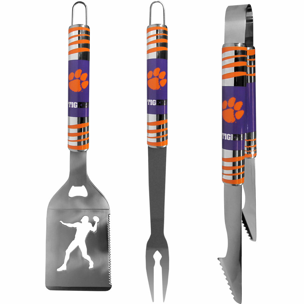 Clemson Tigers 3 pc Tailgater BBQ Tools - Clemson Tigers