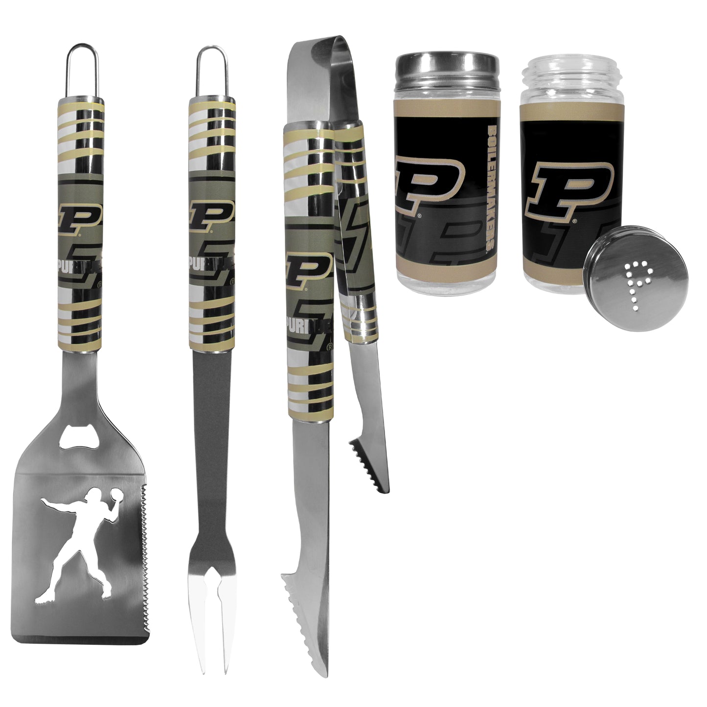 Purdue Boilermakers 3pc Tailgate BBQ Tools w/Shakers