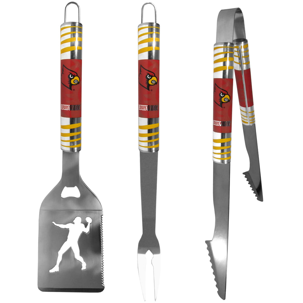 Louisville Cardinals 3 pc Tailgater BBQ Tools - Louisville Cardinals