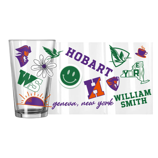 Hobart and William Smith Colleges 16oz Native Pint Glass - Logo Brands - Flyclothing LLC