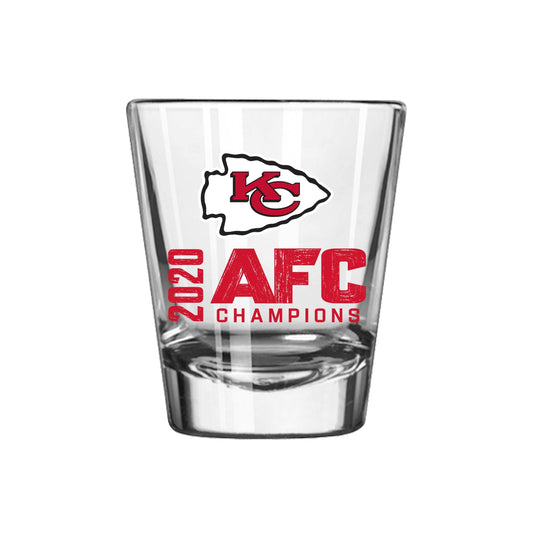 Kansas City Chiefs 2021 AFC Champs Logo 2oz Shot Glass - Logo Brands - Flyclothing LLC