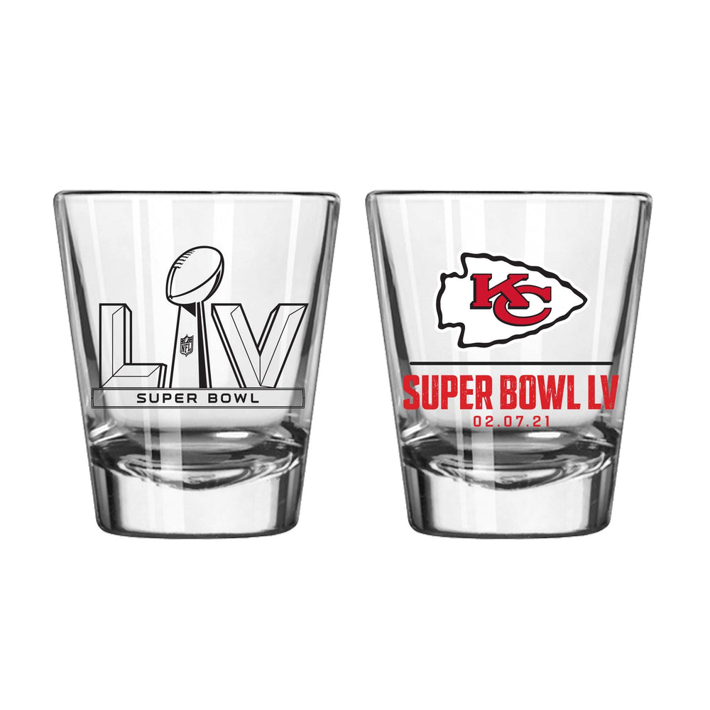 KC Chiefs SB55 Bound Logo 2oz Shot Glass - Logo Brands - Flyclothing LLC