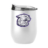 KSU Wildcats 16oz Throwback Logo White Powder Coat Curved Beverage