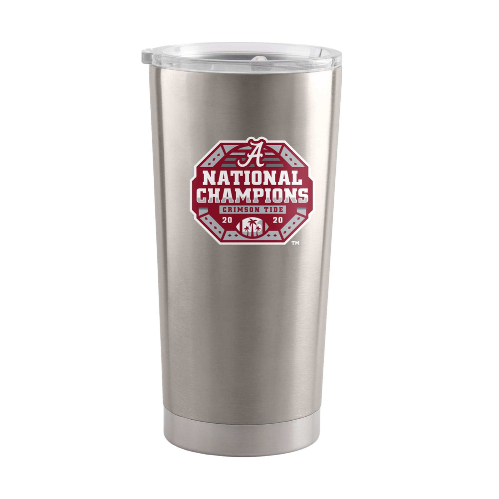 Red Diamond Coffee & Bama National Champs 20oz Silver Stainless Tumbler - Logo Brands - Flyclothing LLC