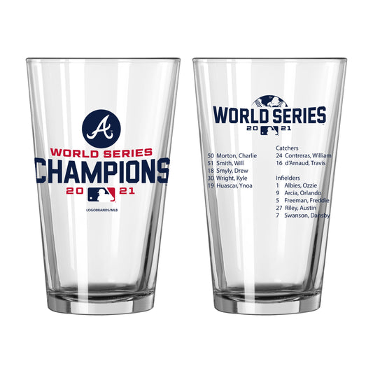 Atlanta Braves 16oz ‘21 World Champs Roster Pint Glass