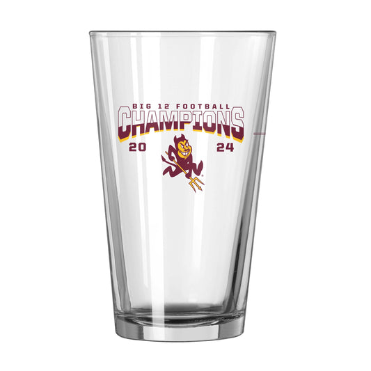 Arizona State 2024 BIG12 Champions 16oz Schedule Pint Glass - Logo Brands - Flyclothing LLC