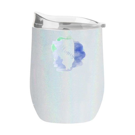 Illinois 16oz Local State Pride Iridescent Curved Beverage - Logo Brands - Flyclothing LLC