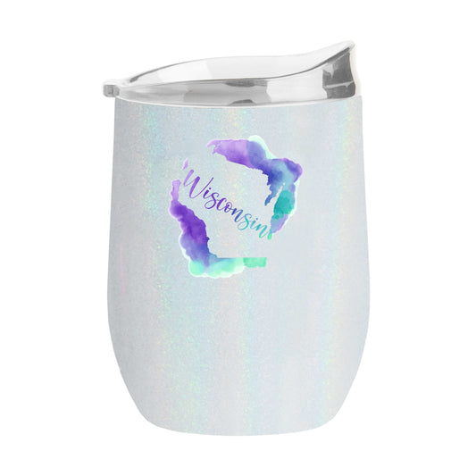 Wisconsin 16oz Local State Pride Iridescent Curved Beverage - Logo Brands - Flyclothing LLC