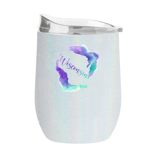Wisconsin 16oz Local State Pride Iridescent Curved Beverage - Logo Brands - Flyclothing LLC