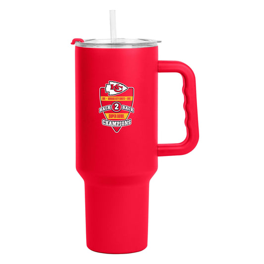 Kansas City Chiefs 40oz SB 58 Champions Back to Back Powder Coat Tumbler - Logo Brands - Flyclothing LLC