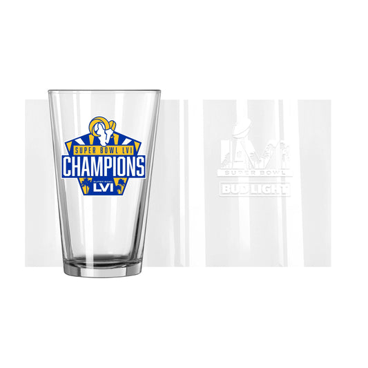 Bud Light/LA Rams 16oz Super Bowl Trophy Pint Glass - Logo Brands - Flyclothing LLC