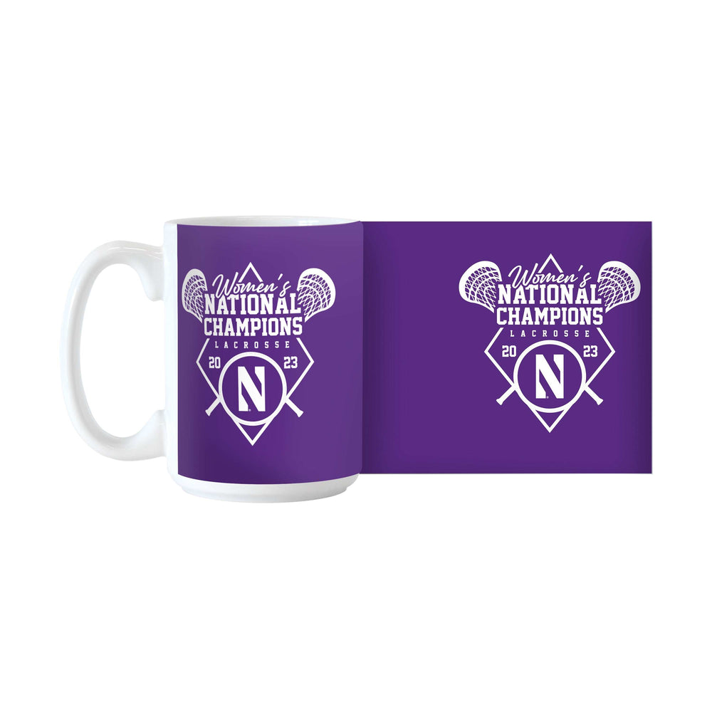 Northwestern 2023 Womens Lacrosse Champions 15oz Sublimated Mug - Logo Brands - Flyclothing LLC