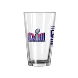 Super Bowl 58 16oz Pint Glass