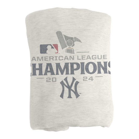 NY Yankees 2024 American League Champs Sublimated Sweatshirt Blanket - Logo Brands - Flyclothing LLC
