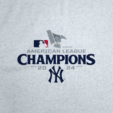 NY Yankees 2024 American League Champs Athletic Gray Sublimated Sweatshirt Blanket - Logo Brands - Flyclothing LLC
