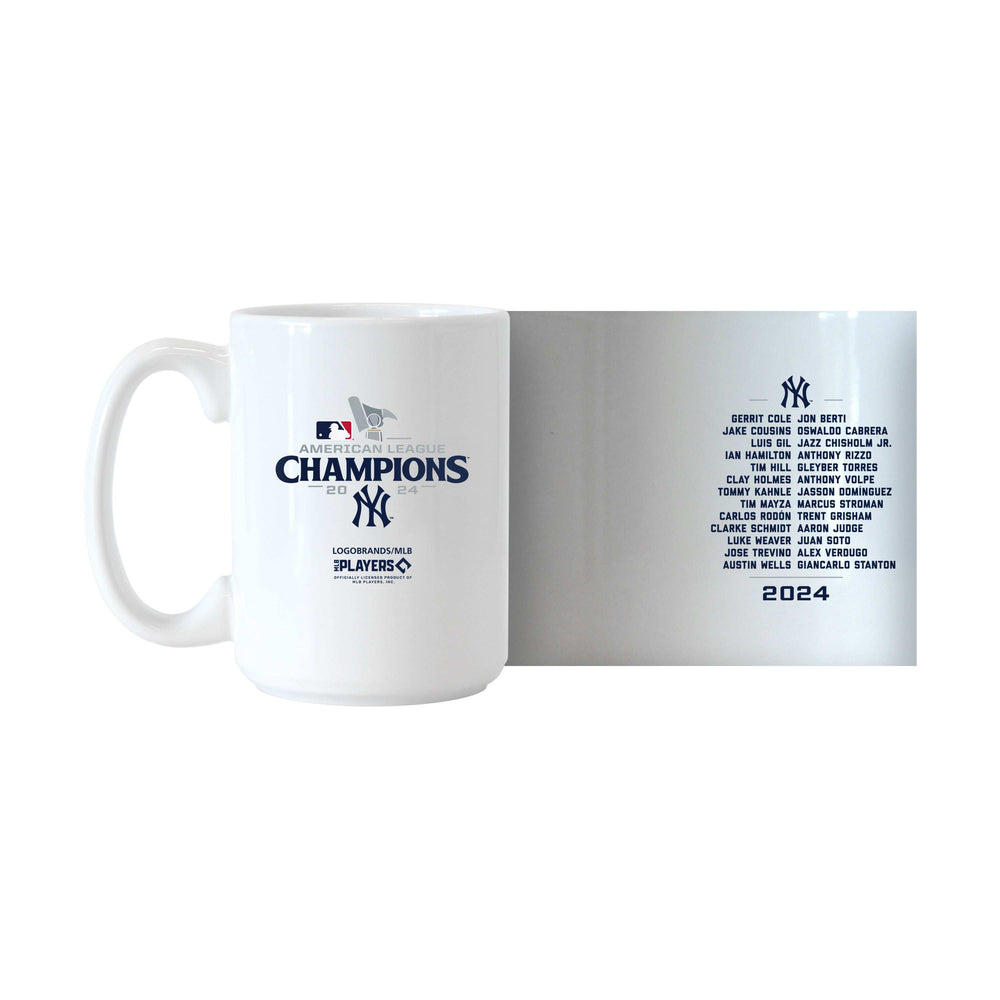 NY Yankees 2024 American League Champs 15oz Roster Sublimated Mug - Logo Brands - Flyclothing LLC
