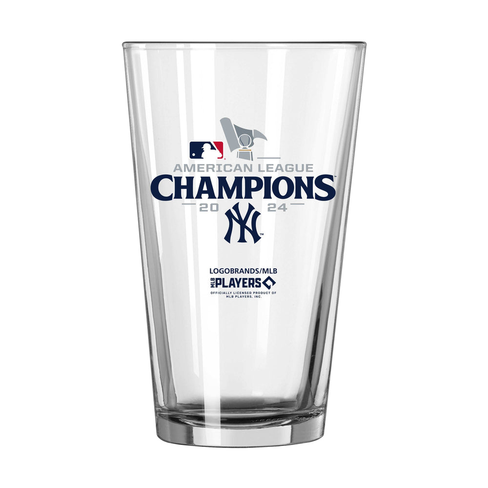 NY Yankees 2024 American League Champs 16oz Roster Pint Glass - Logo Brands - Flyclothing LLC