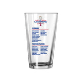 Texas Rangers 16oz 2023 World Series Champions Roster Pint Glass