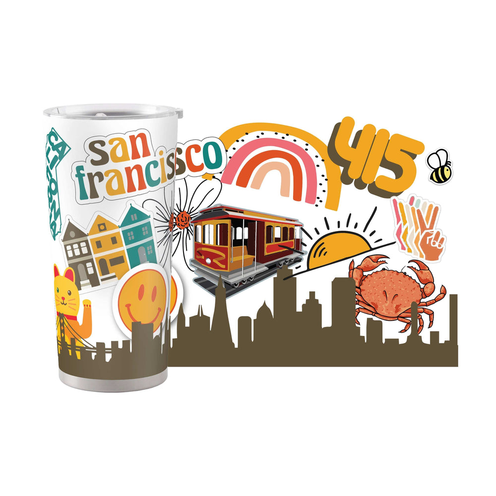 San Francisco 20oz Native Powder Coat Tumbler - Logo Brands - Flyclothing LLC