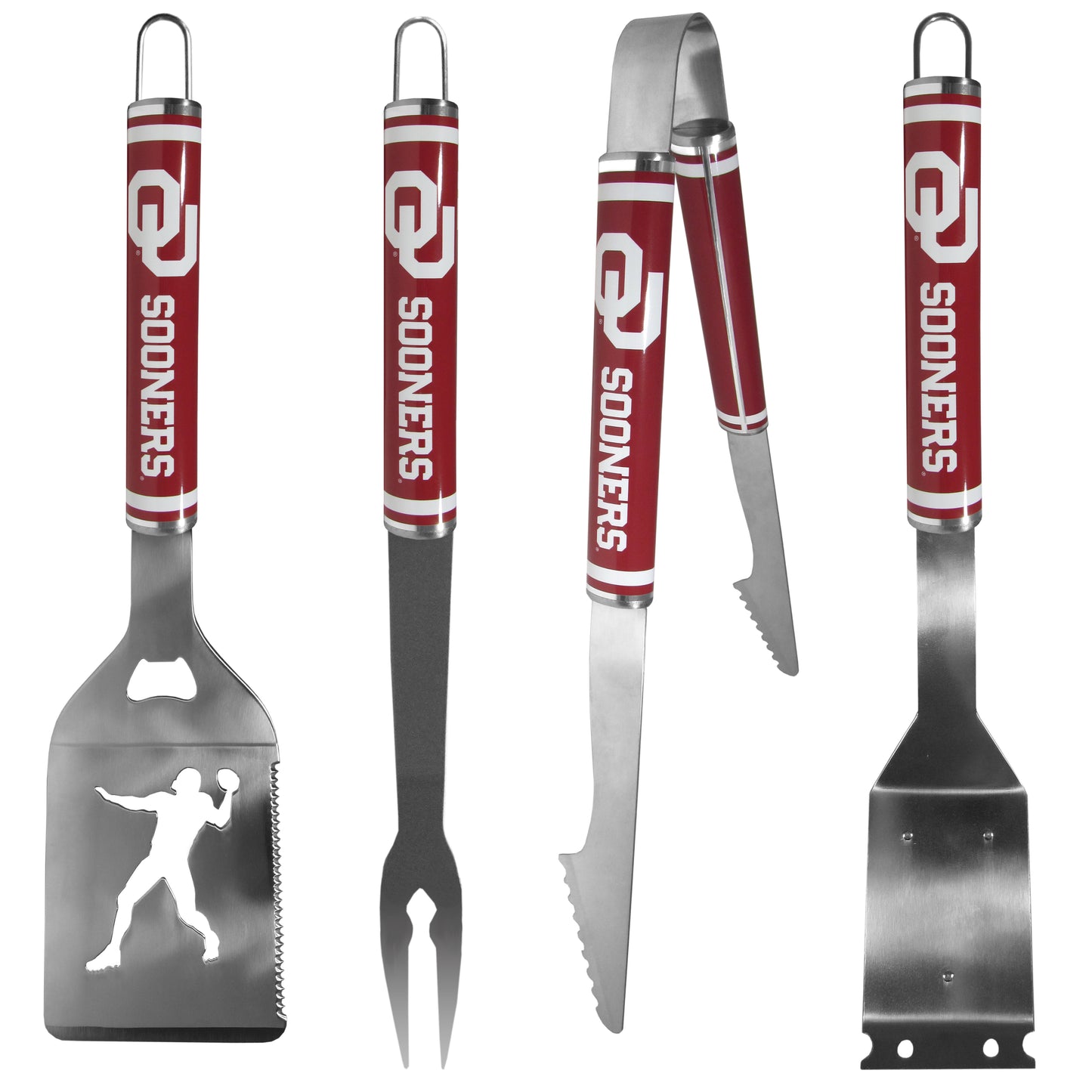 Oklahoma Sooners 4 pc Logo Grill Tool Set