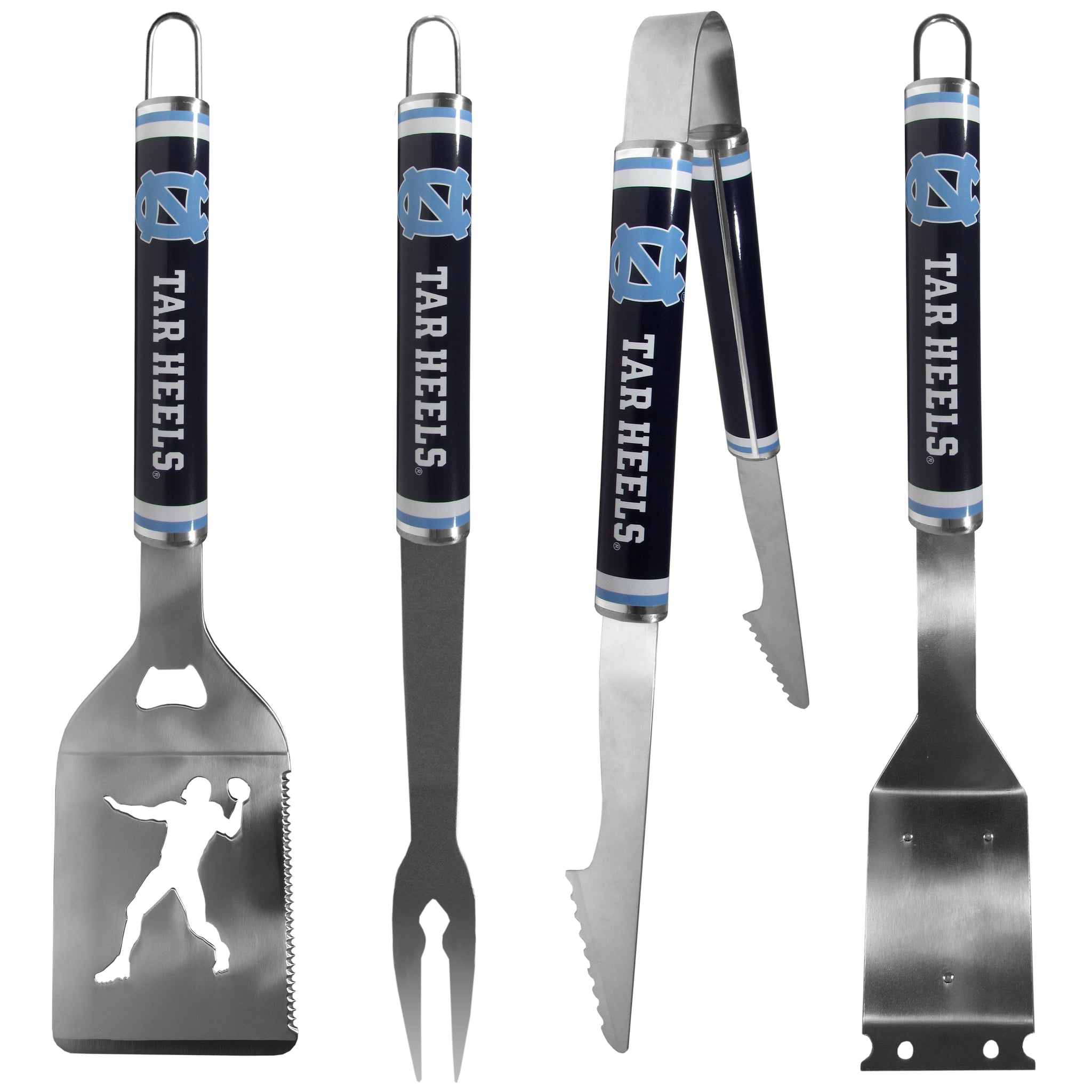 N. Carolina Tar Heels 4 pc Logo Grill Tool Set