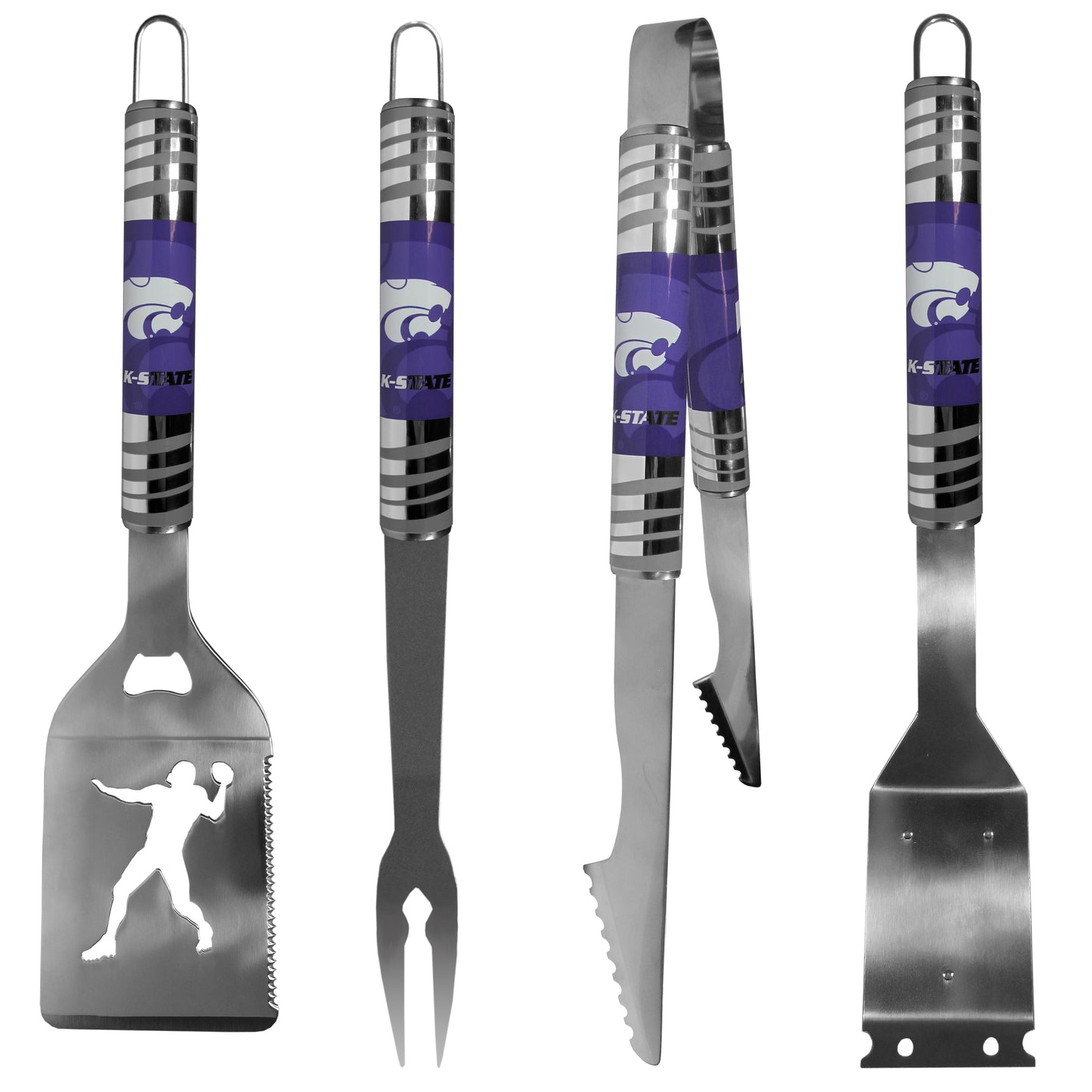 Kansas St. Wildcats 4 pc Steel Grill Tool Set