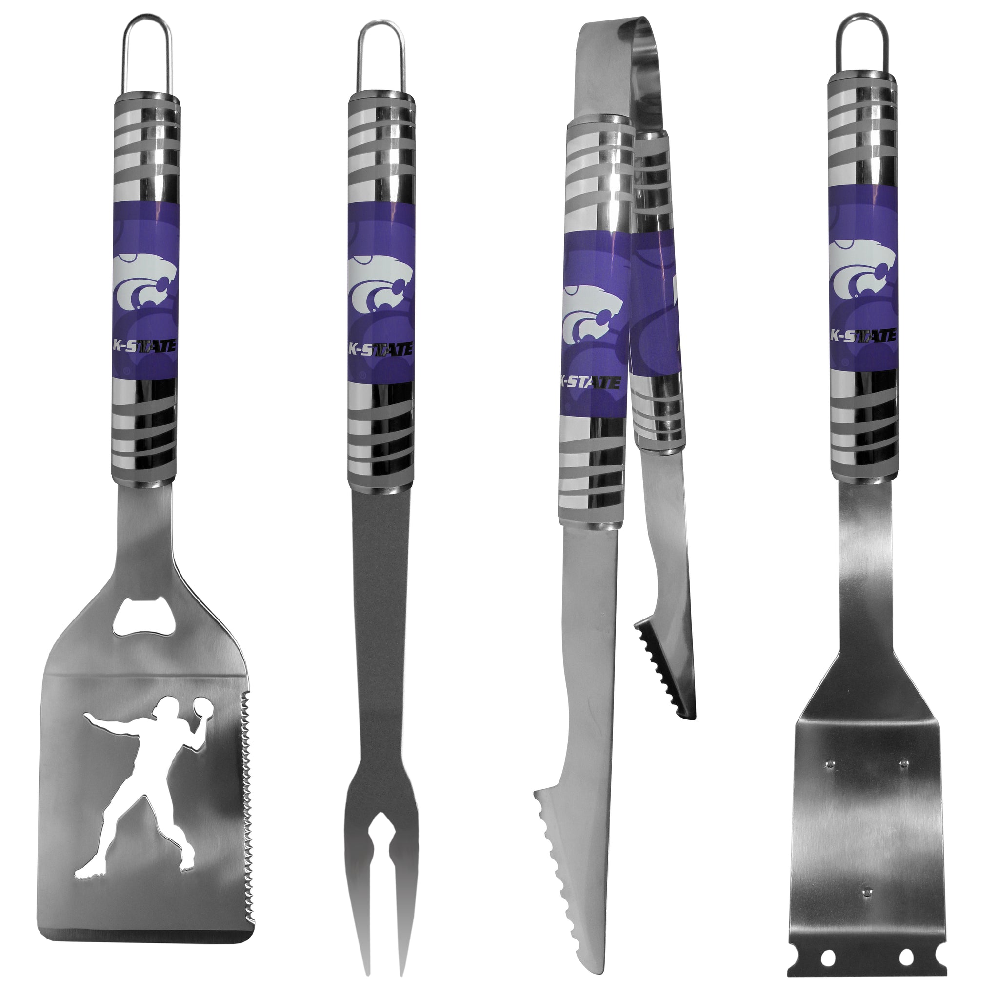 Kansas St. Wildcats 4 pc Steel Grill Tool Set