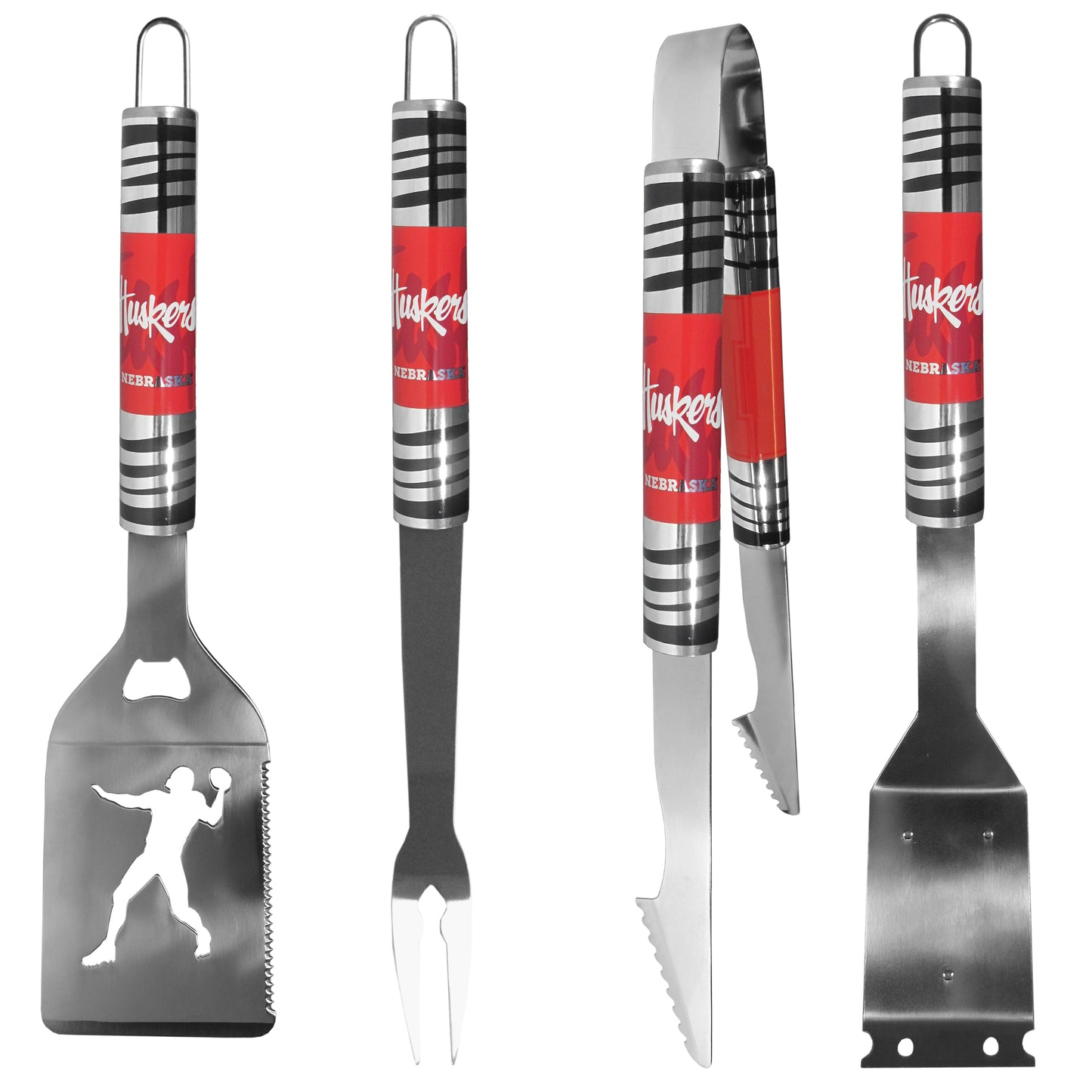 Nebraska Cornhuskers 4 pc Steel Grill Tool Set