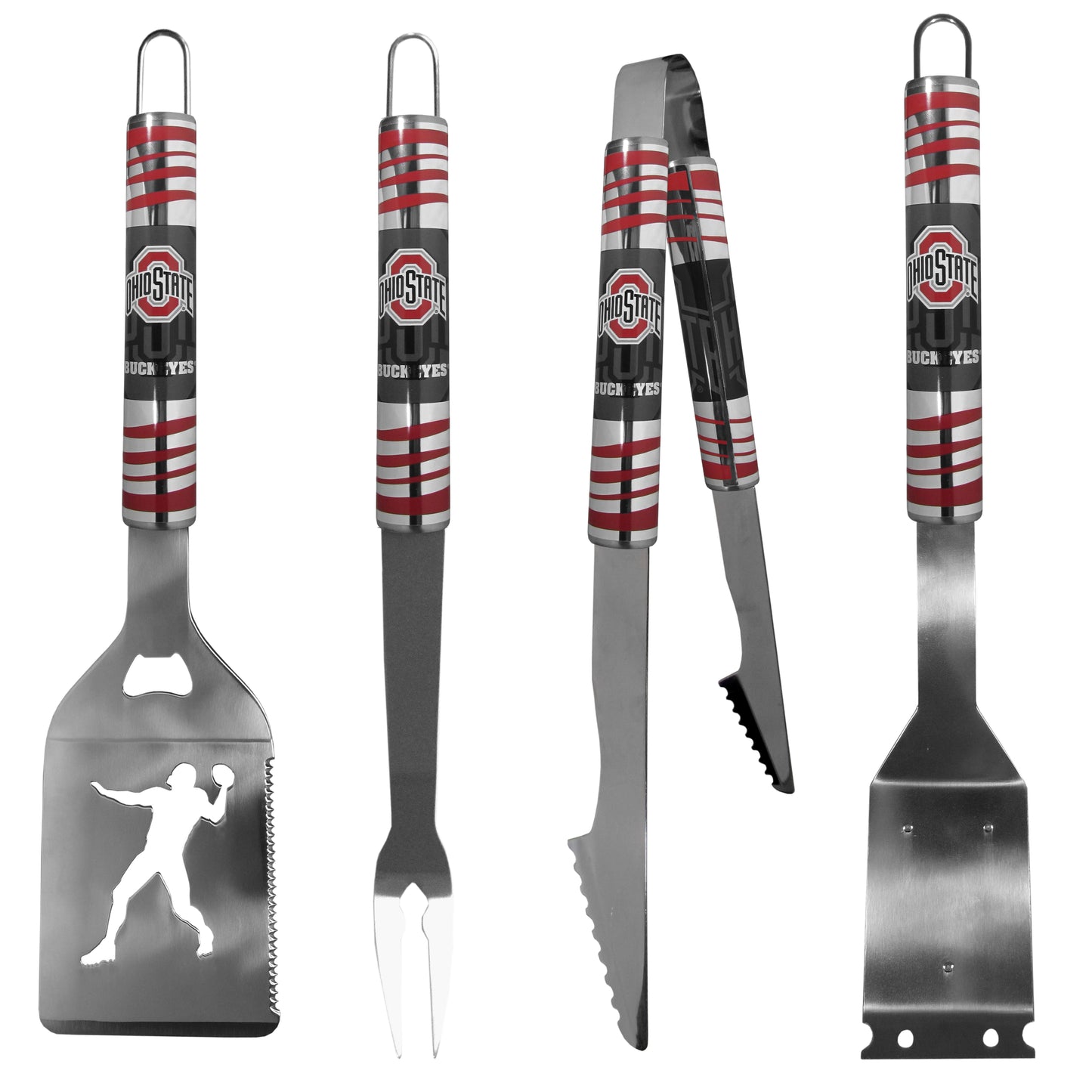 Ohio St. Buckeyes 4 pc Steel Grill Tool Set
