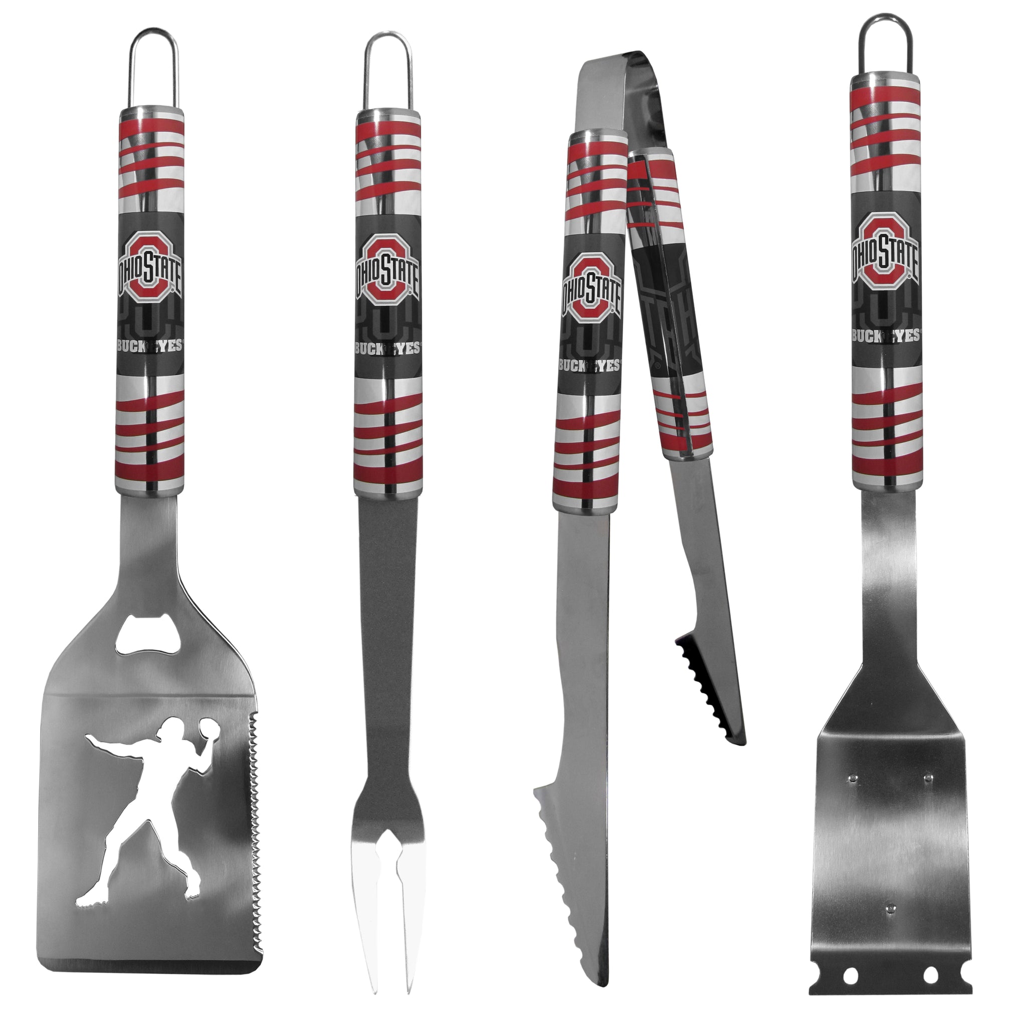 Ohio St. Buckeyes 4 pc Steel Grill Tool Set