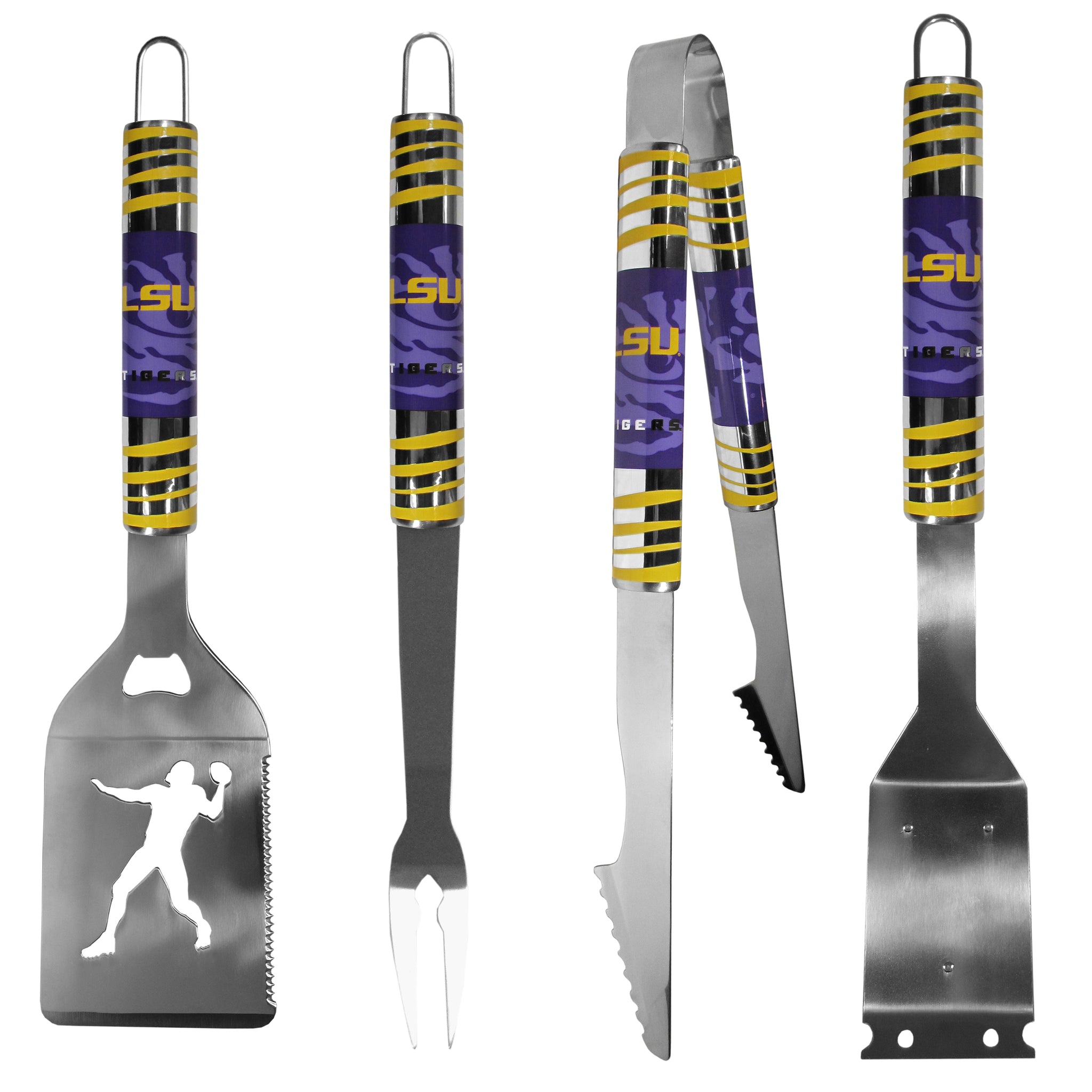 LSU Tigers 4 pc Steel Grill Tool Set