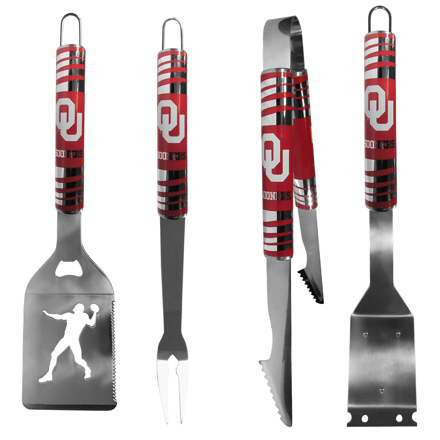 Oklahoma Sooners 4 pc Steel Grill Tool Set