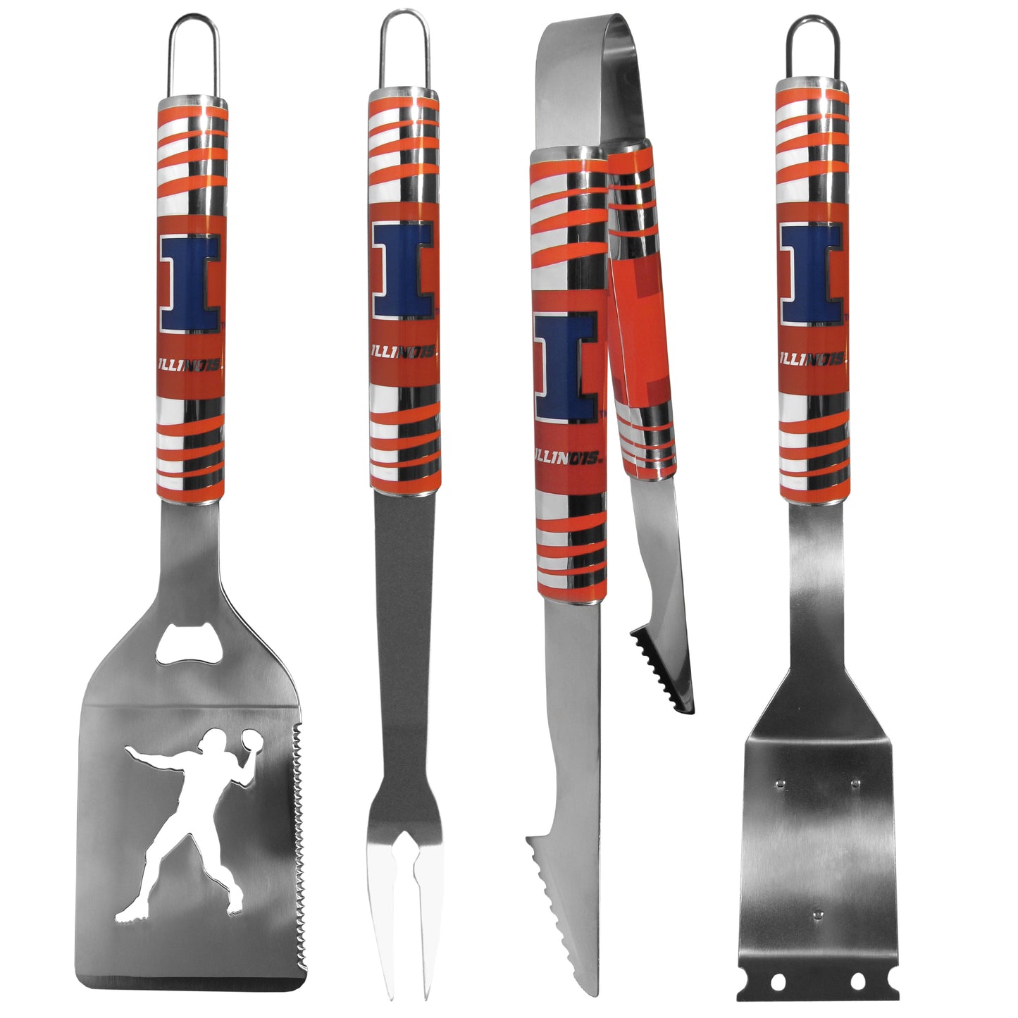 Illinois Fighting Illini 4 pc Steel Grill Tool Set