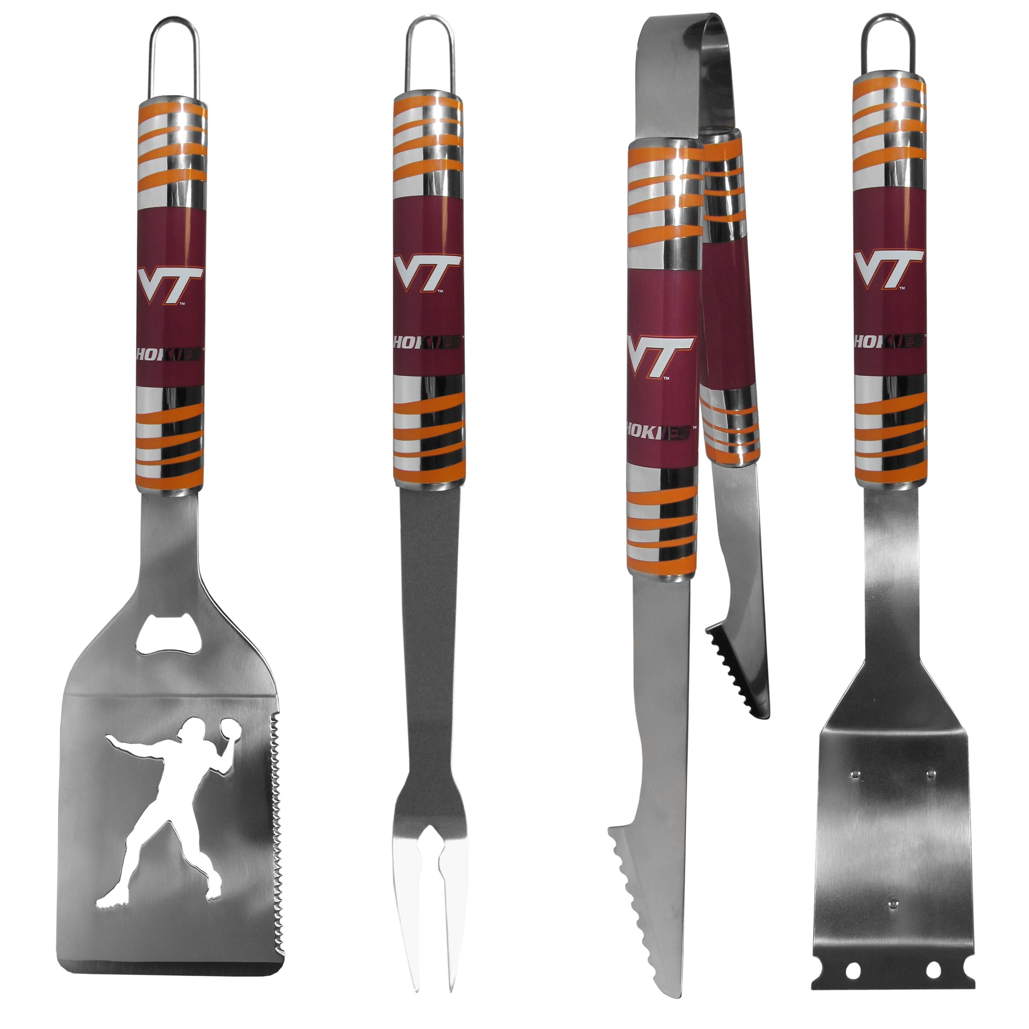Virginia Tech Hokies 4 pc Steel Grill Tool Set