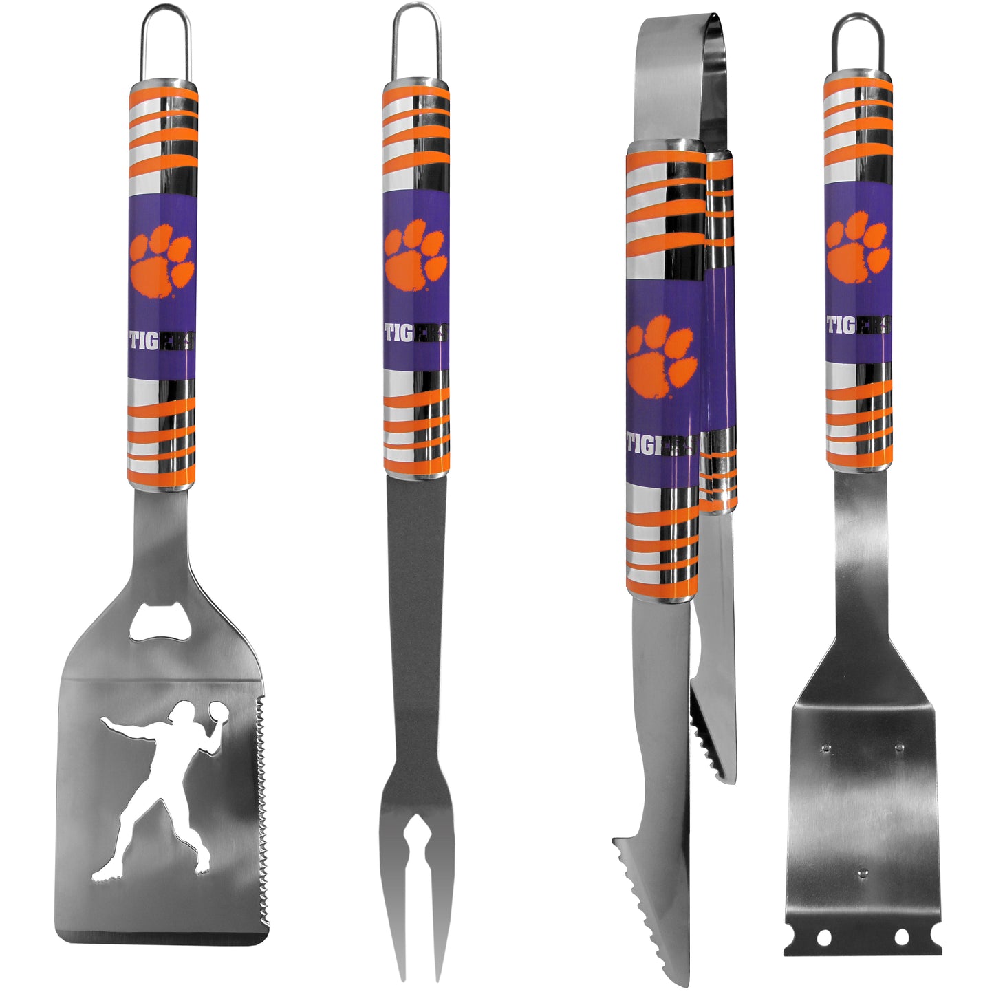 Clemson Tigers 4 pc Steel Grill Tool Set
