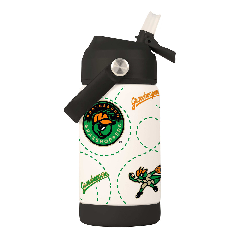 Greensboro Grasshoppers 12oz SS Kids Bottle - Logo Brands - Flyclothing LLC