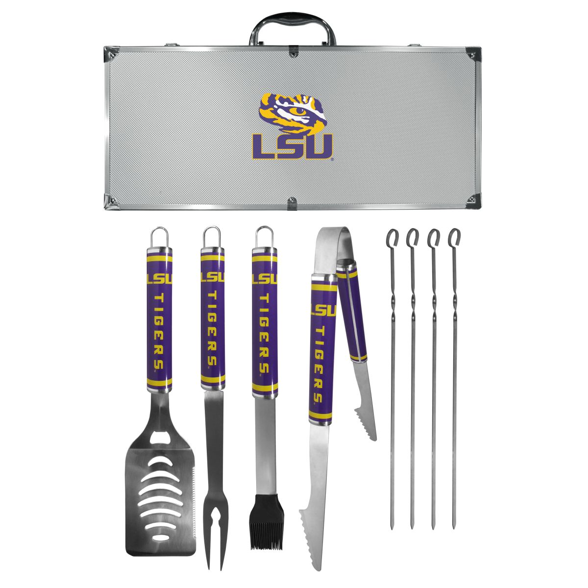 LSU Tigers 8 pc Logo BBQ Set