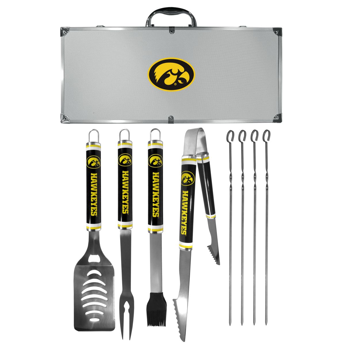 Iowa Hawkeyes 8 pc Logo BBQ Set