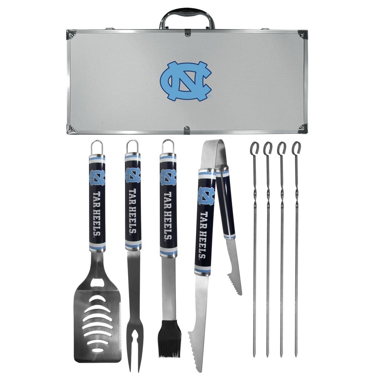N. Carolina Tar Heels 8 pc Logo BBQ Set